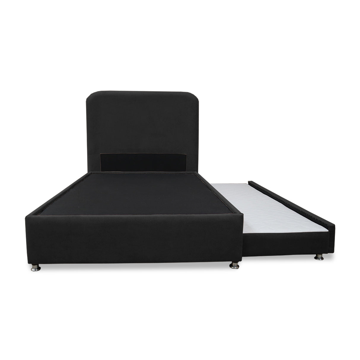 Combo Cama Tarima Nido y Cabecero Comfort Negro para Cama Semidoble 120 X 190 Cm con Patas - CAMAS | Bylmo