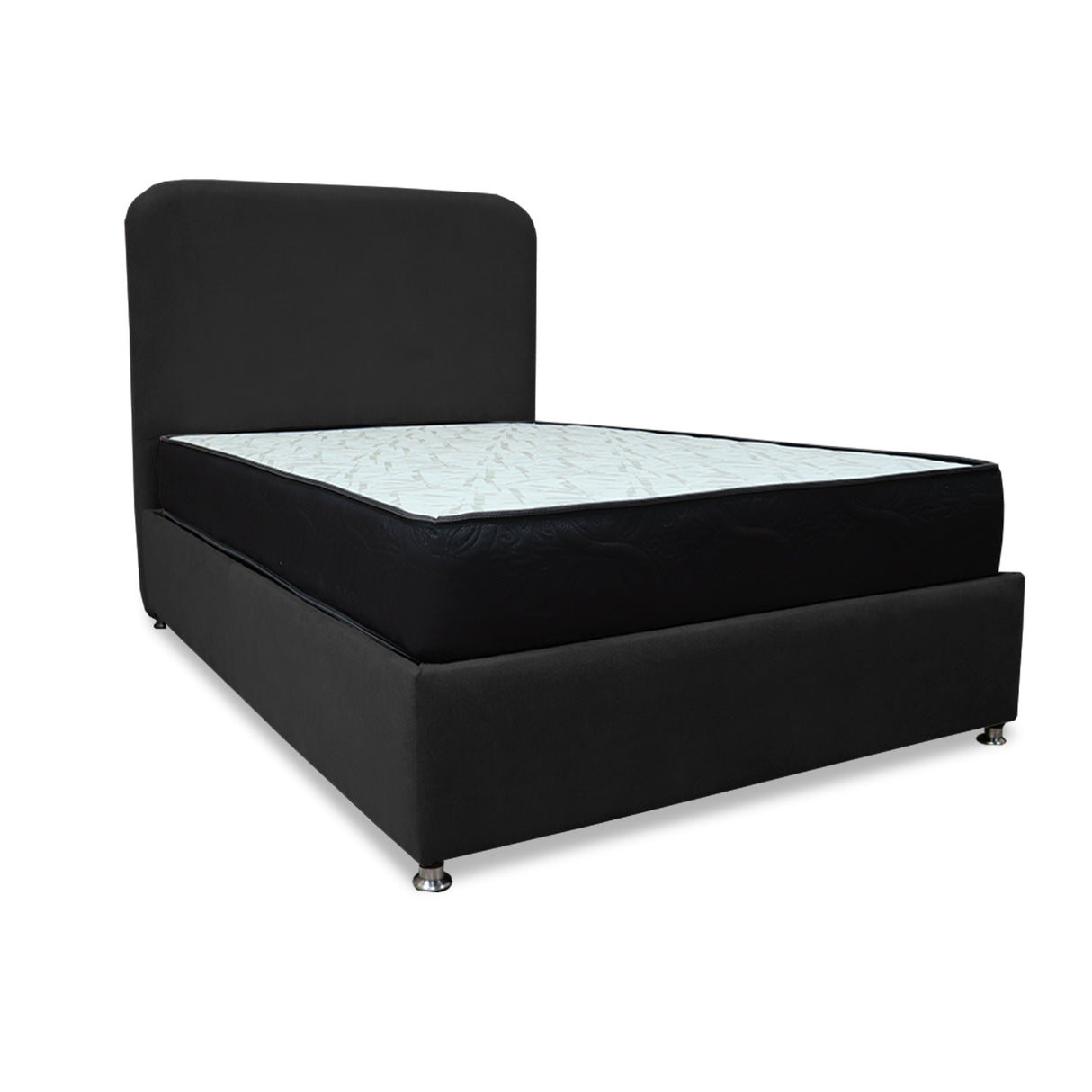 Combo Base Cama y Colchón Comfort Negro para Cama Semidoble 120 X 190 Cm con Patas - CAMAS | Bylmo