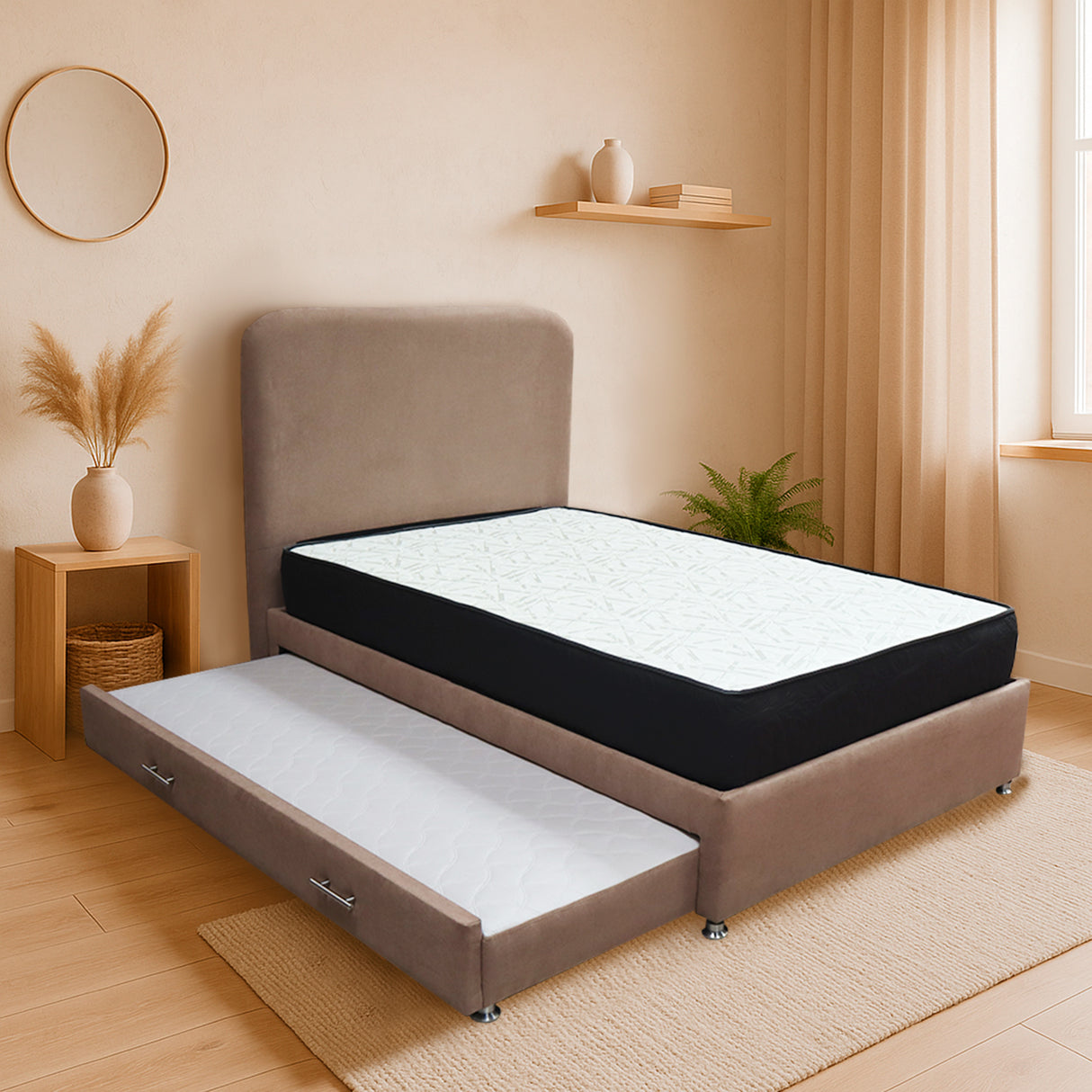 Combo Cama Tarima y Colchón Comfort Camel para Cama Sencilla 100 X 190 Cm con Patas - CAMAS | Bylmo