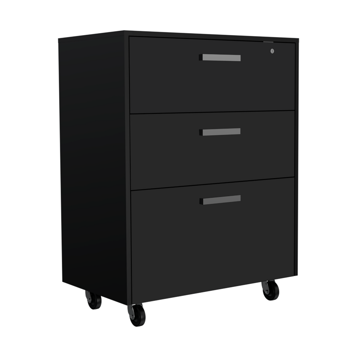 Archivador Wengue 52.8x20.9cm Oficio con Tres Cajones y con Ruedas - ARCHIVADORES | Bylmo