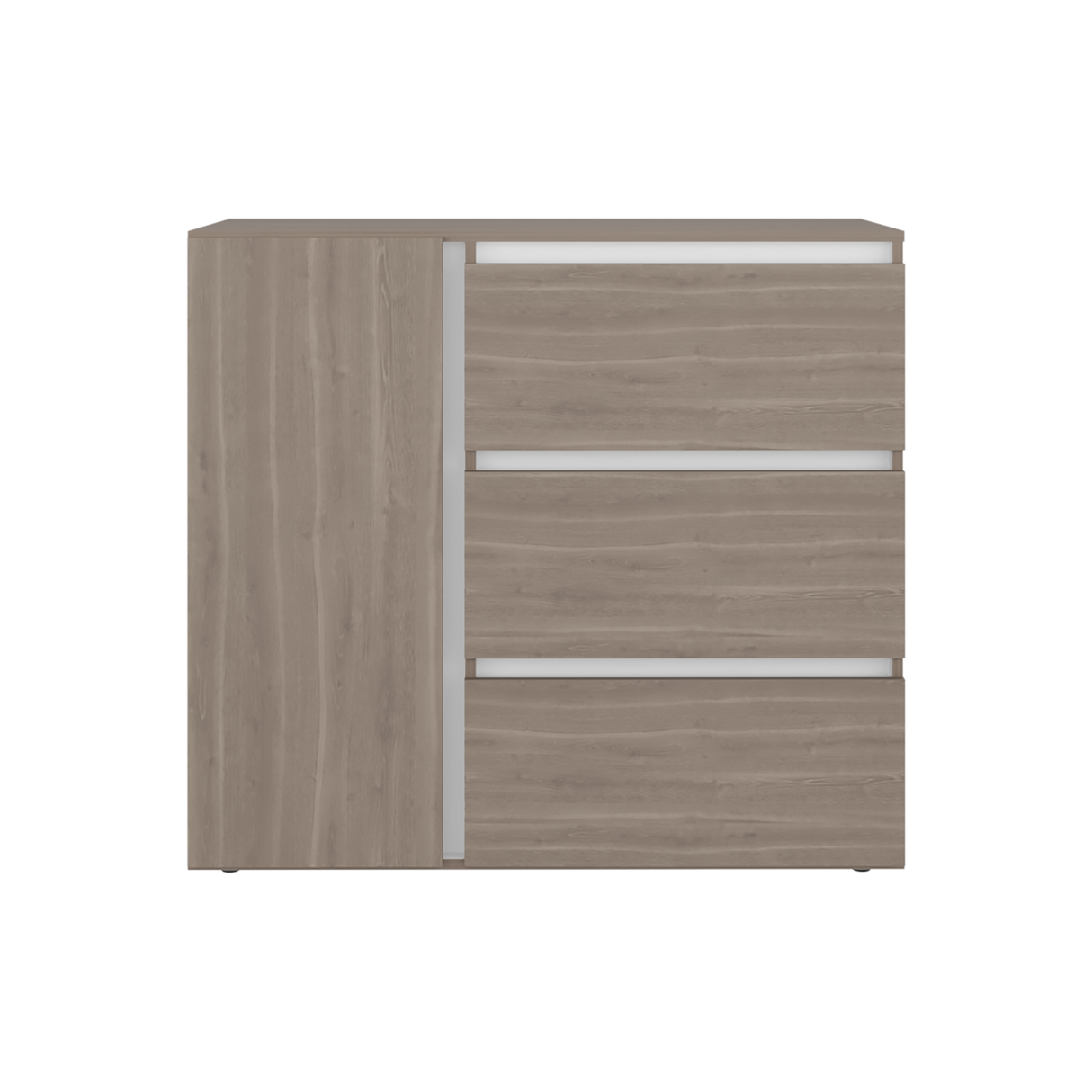 Cómoda Niza Bardolino y Blanco 100x91cm De Tres Hileras con Tres Cajones - CAJONERAS Y COMODAS | Bylmo