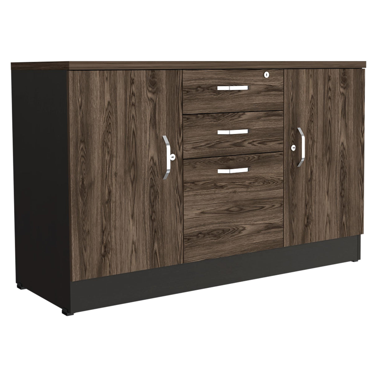Archivador Home Office Coñac 120x75cm Carta con Tres Cajones y con Cerradura - ARCHIVADORES | Bylmo