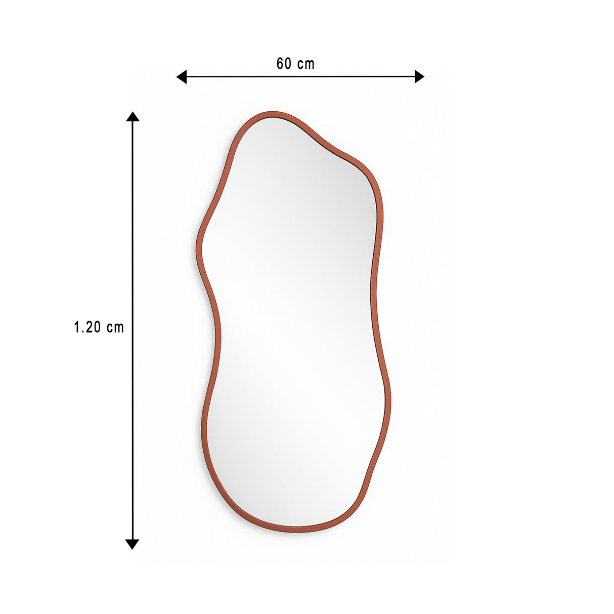 Espejo de Pared Asimetrico Corsega Oro Rosa 60x120cm con Marco En Madera - ESPEJOS DE PARED | Bylmo