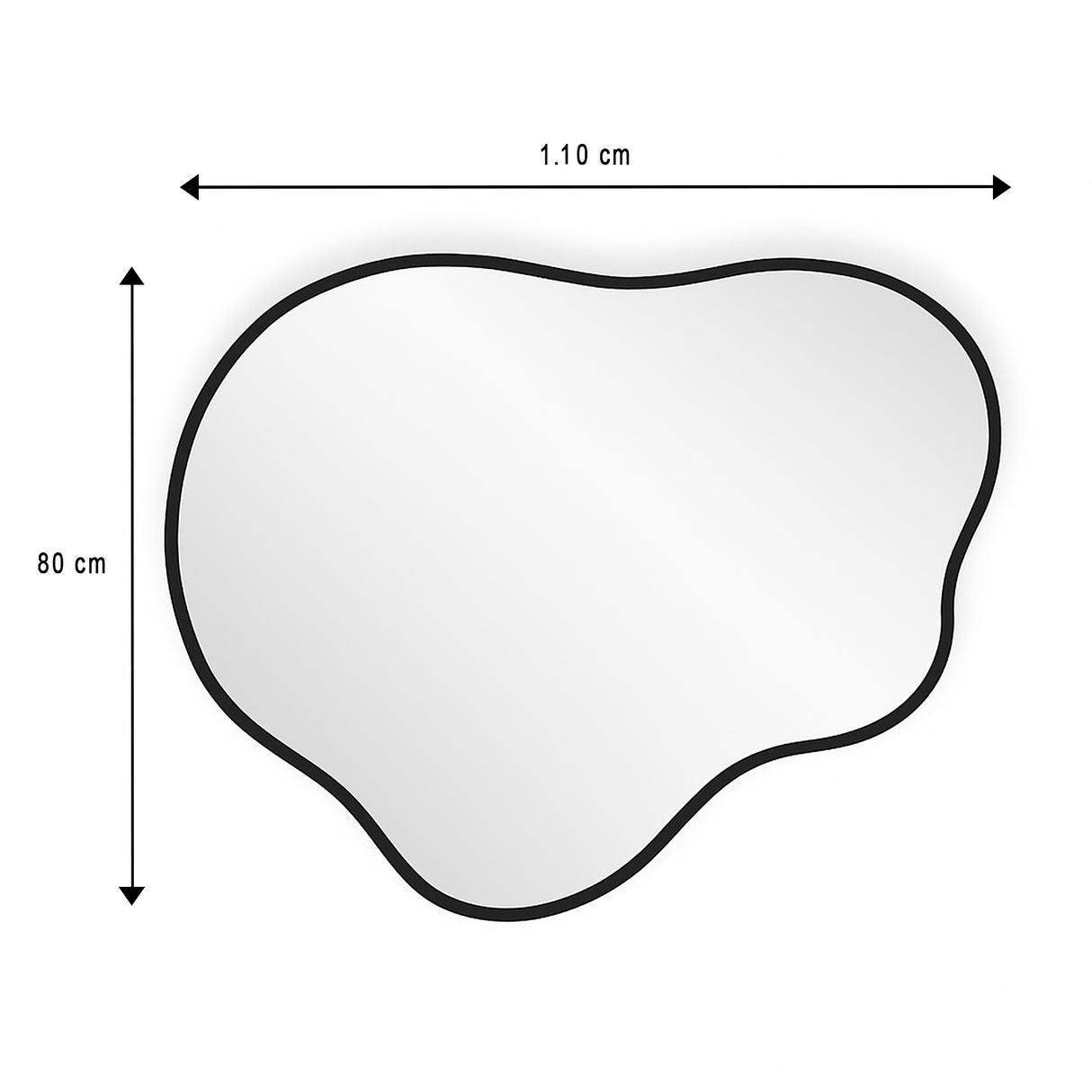 Espejo de Pared Asimetrico Santorini Negro 80x110cm con Marco En Madera - ESPEJOS DE PARED | Bylmo