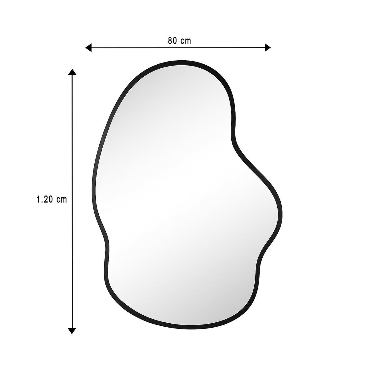 Espejo de Pared Asimetrico Florencia Negro 80x120cm con Marco En Madera - ESPEJOS DE PARED | Bylmo