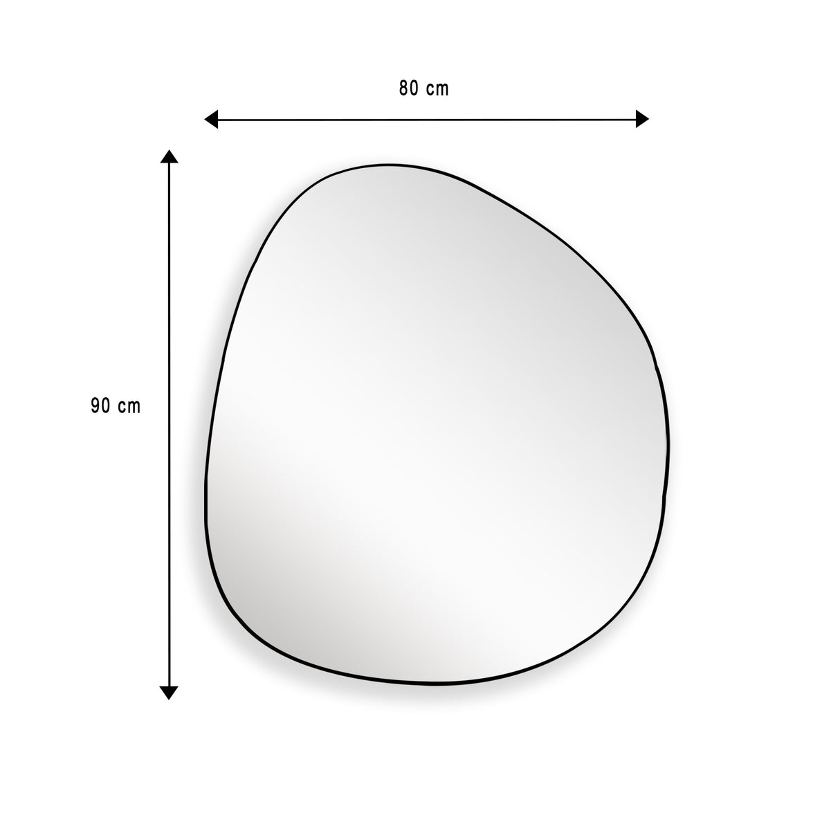 Espejo de Pared Asimetrico Bora Bora Negro 80x90cm con Marco Metalico - ESPEJOS DE PARED | Bylmo