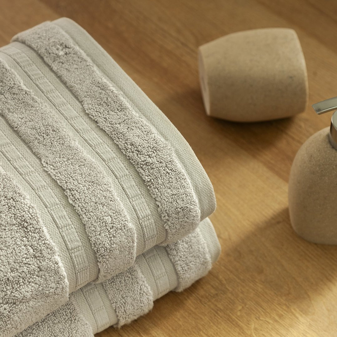 Toalla de Manos Bamboo Gris 40x70cm Fondo Entero - TOALLAS | Bylmo