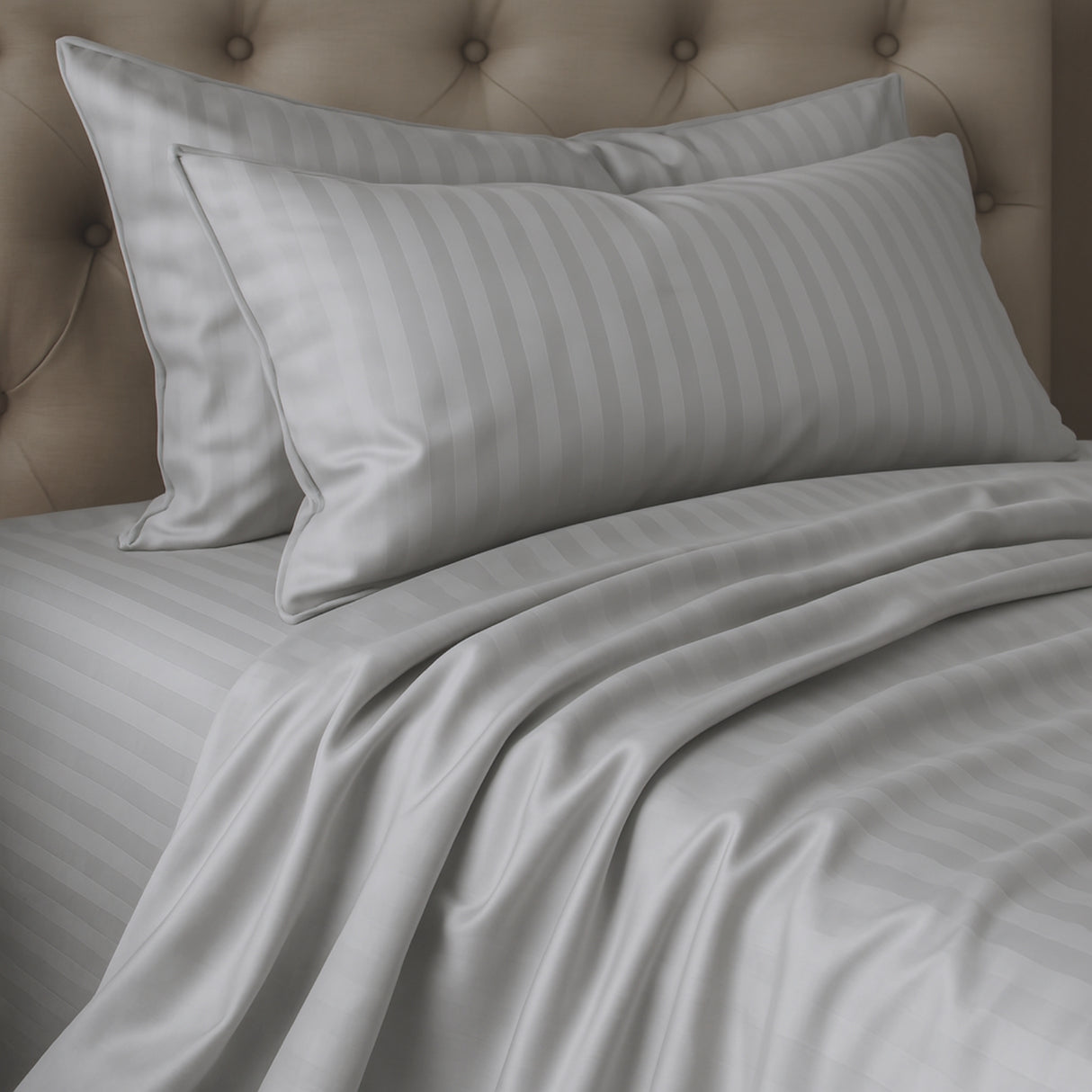 Juego de Sábanas Polialgodon Gris Claro Para Cama Doble 140 X 190 Cm Antiácaros y Antiarrugas - SABANAS | Bylmo