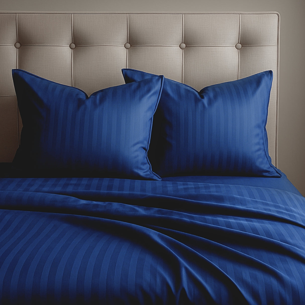 Juego de Sábanas Polialgodon Azul Oscuro Para Cama Doble 140 X 190 Cm Antiácaros y Antiarrugas - SABANAS | Bylmo