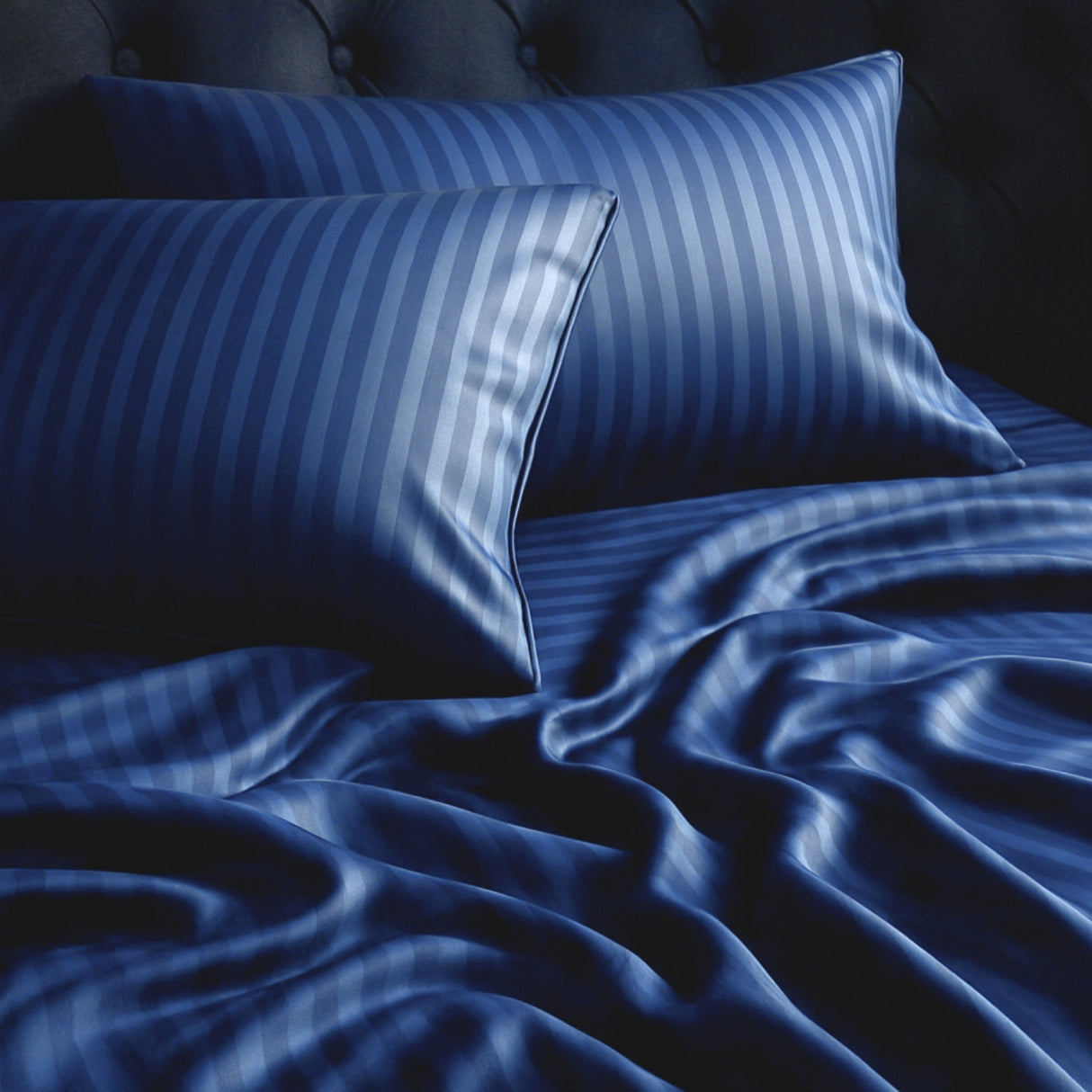 Juego de Sábanas Polialgodon Azul Oscuro Para Cama Doble 140 X 190 Cm Antiácaros y Antiarrugas - SABANAS | Bylmo