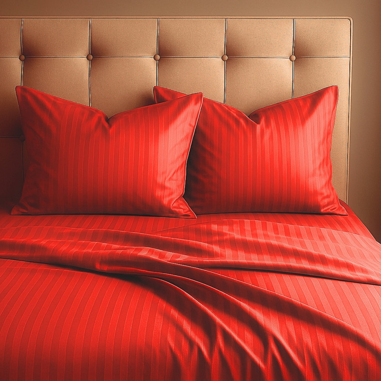 Juego de Sábanas Polialgodon Rojo Para Cama Semidoble 120 X 190 Cm Antiácaros y Antiarrugas - SABANAS | Bylmo
