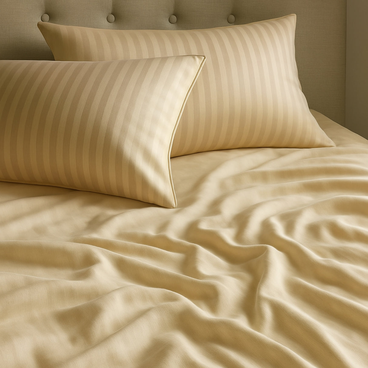 Juego de Sábanas Polialgodon Beige Claro Para Cama Sencilla 100 X 190 Cm Antiácaros y Antiarrugas - SABANAS | Bylmo