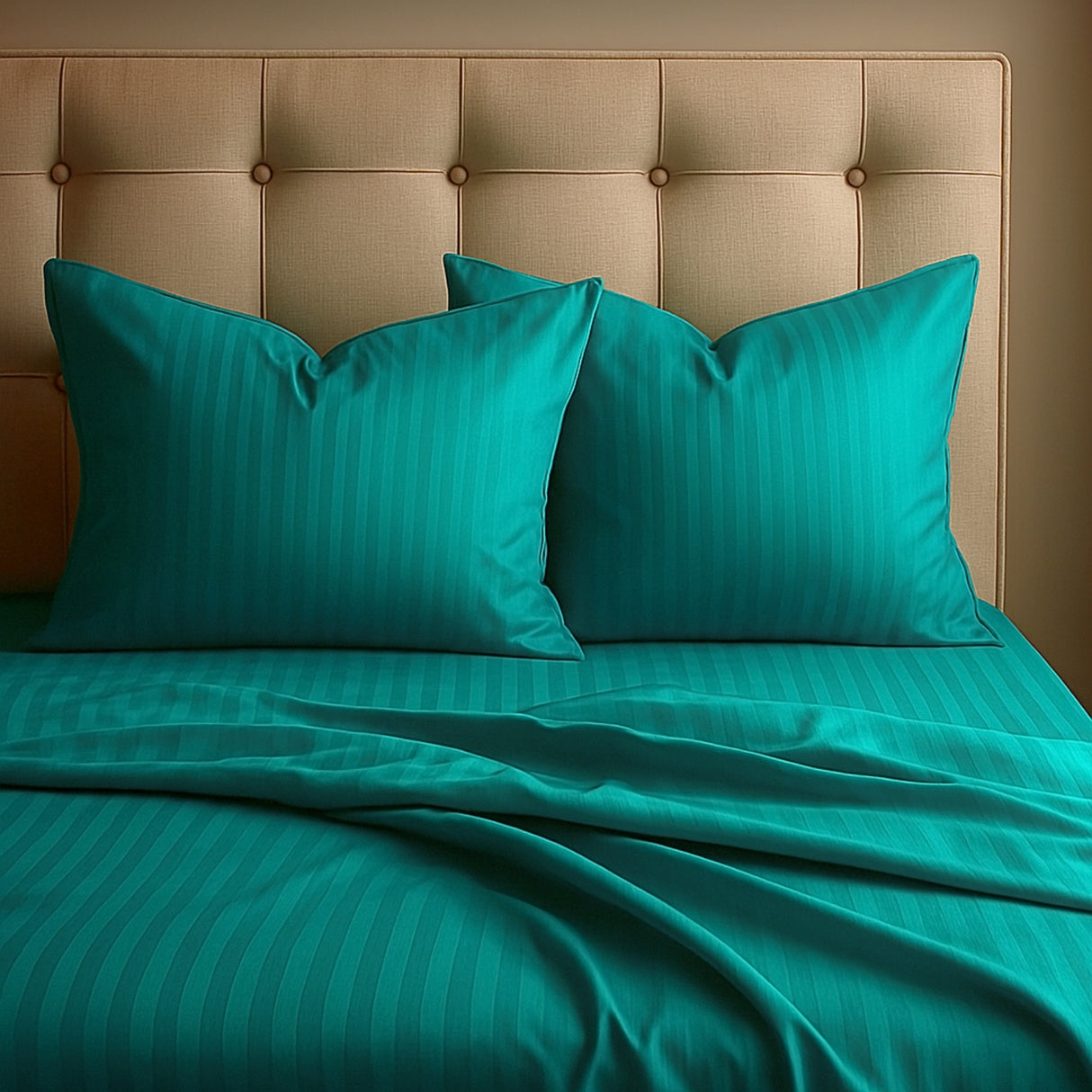 Juego de Sábanas Polialgodon Turquesa Para Cama Queen 160 X 190 Cm Antiácaros y Antiarrugas - SABANAS | Bylmo