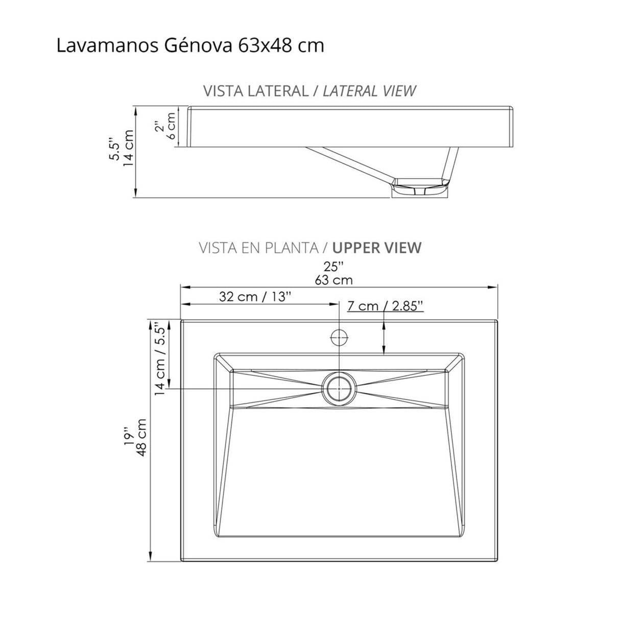 Kit Mueble con Lavamanos Valdez Gracia 63x86cm Individual con Lavamanos de Sobreponer y con Un Cajón - MUEBLES PARA LAVAMANOS | Bylmo