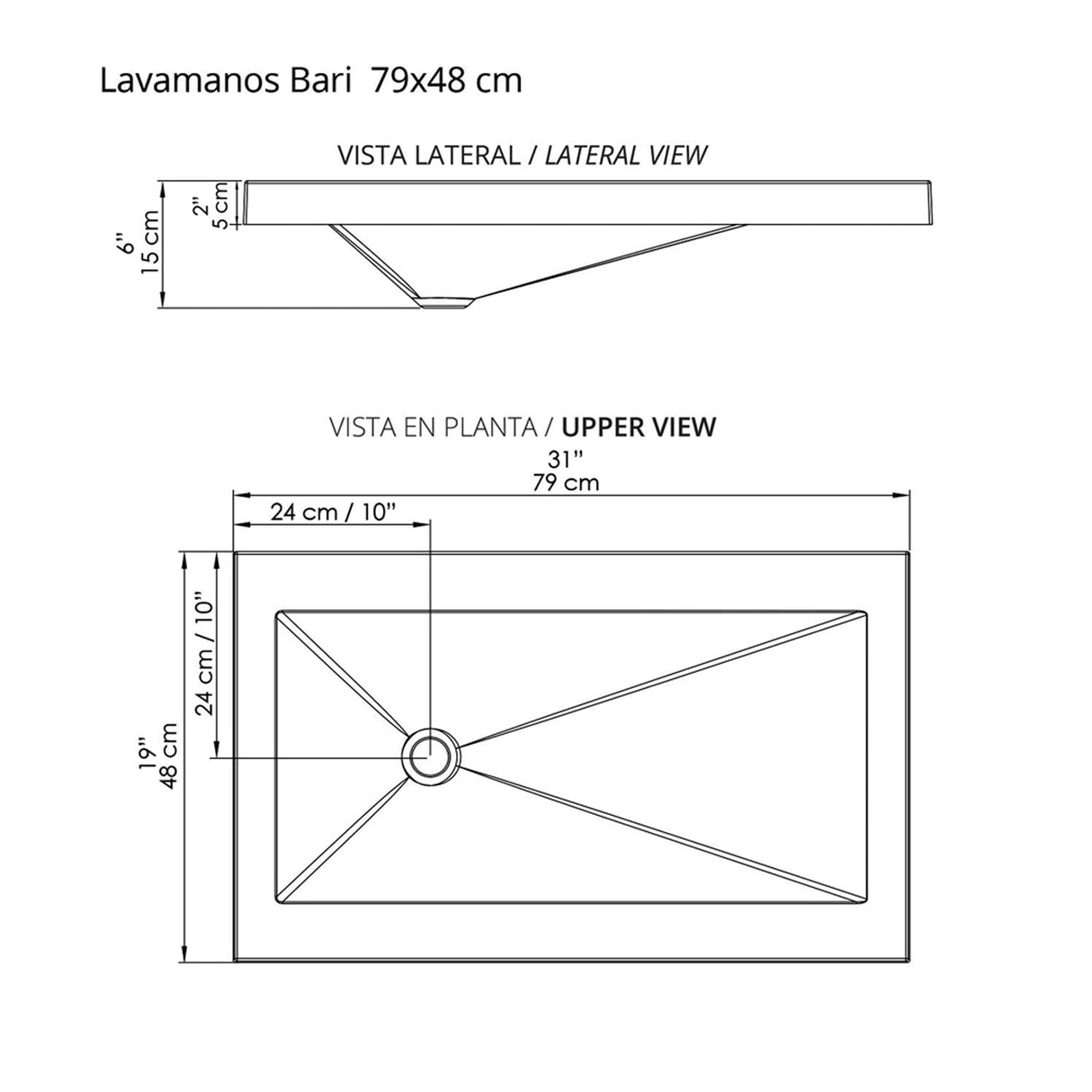 Kit Mueble con Lavamanos Flotante Misus Gracia 79x48cm Individual con Lavamanos de Sobreponer con Dos Cajones - MUEBLES PARA LAVAMANOS | Bylmo