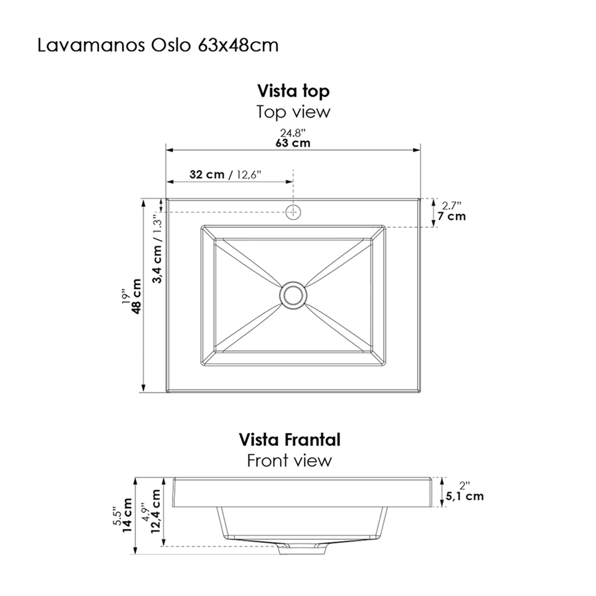 Kit Mueble con Lavamanos Flotante Picasso Austral 63x48cm Individual con Lavamanos de Sobreponer y con Un Cajón - MUEBLES PARA LAVAMANOS | Bylmo