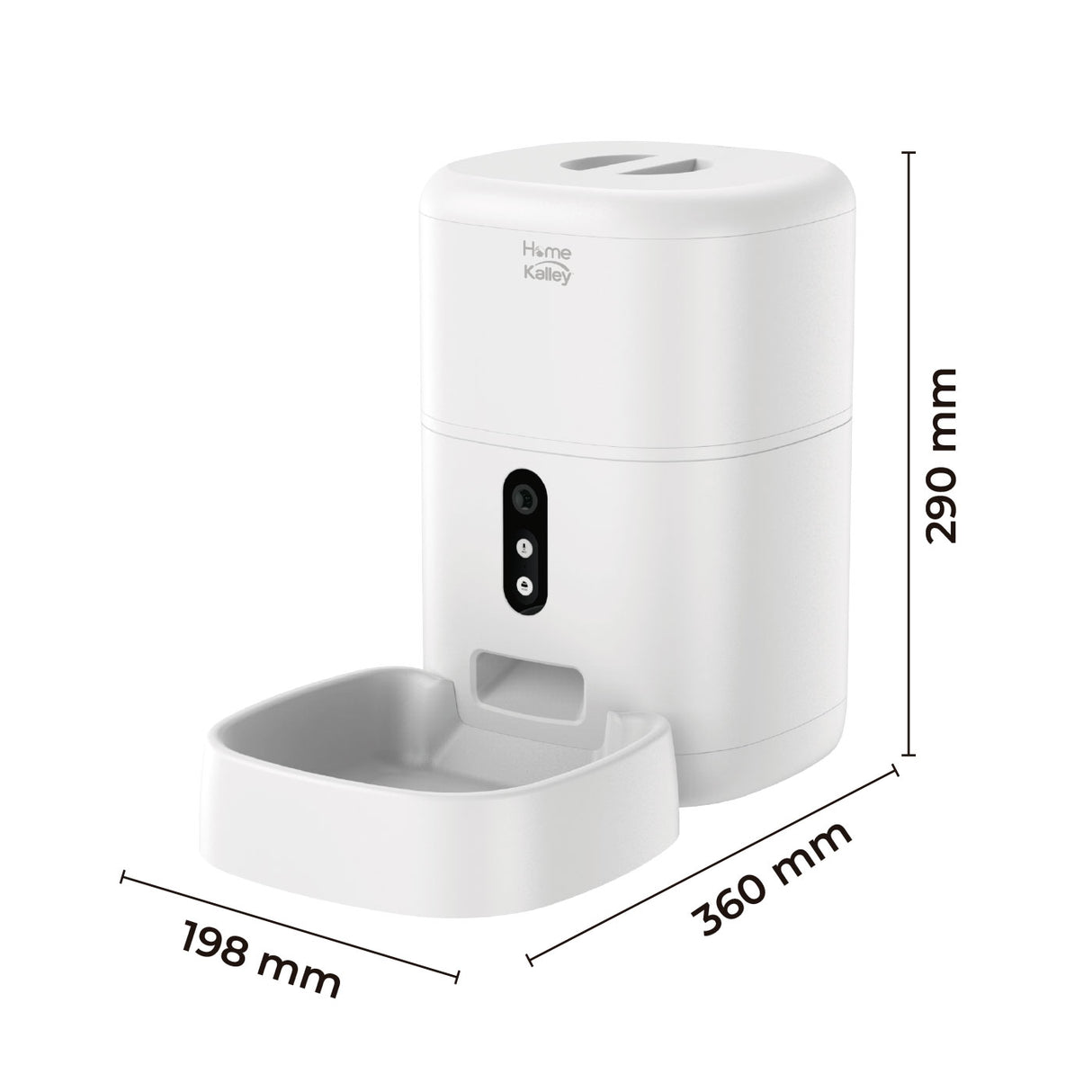 Comedero Kalley Smart K - DIM Blanco 20.7x36.8cm Para Perros y Gatos con Contenedor de 3 Litros - COMEDEROS PARA MASCOTAS | Bylmo
