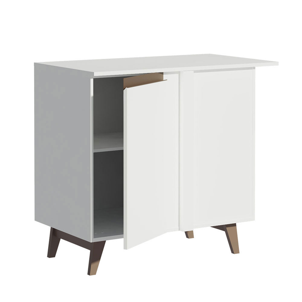 Mueble Inferior de Cocina Esquinero Reims Blanco 90x83cm con Mesón de Madera Aglomerada Mdp y sin Estufa - MUEBLES INFERIORES DE COCINA | Bylmo