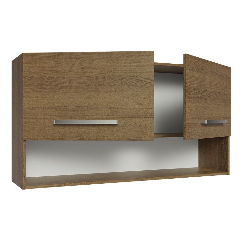 Mueble Superior de Cocina Emily Marron 105x55cm con Dos Entrepaños y con Dos Puertas - MUEBLES SUPERIORES DE COCINA | Bylmo