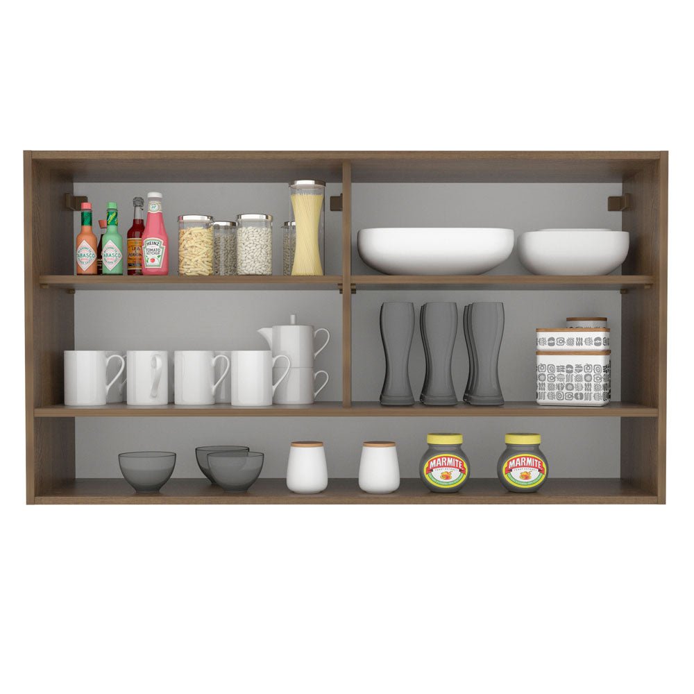 Mueble Superior de Cocina Glamy Marron 120x66cm con Cinco Entrepaños y con Dos Puertas - MUEBLES SUPERIORES DE COCINA | Bylmo