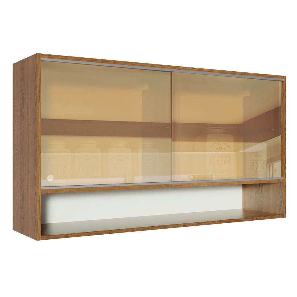 Mueble Superior de Cocina Glamy Marron 120x66cm con Cuatro Entrepaños y con Dos Puertas - MUEBLES SUPERIORES DE COCINA | Bylmo