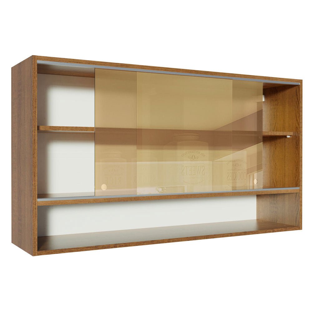 Mueble Superior de Cocina Glamy Marron 120x66cm con Cuatro Entrepaños y con Dos Puertas - MUEBLES SUPERIORES DE COCINA | Bylmo