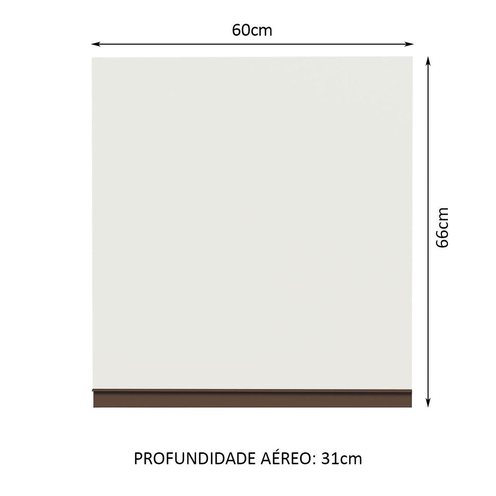 Mueble Superior de Cocina Reims Blanco 60x66cm con Dos Entrepaños y con Una Puerta - MUEBLES SUPERIORES DE COCINA | Bylmo