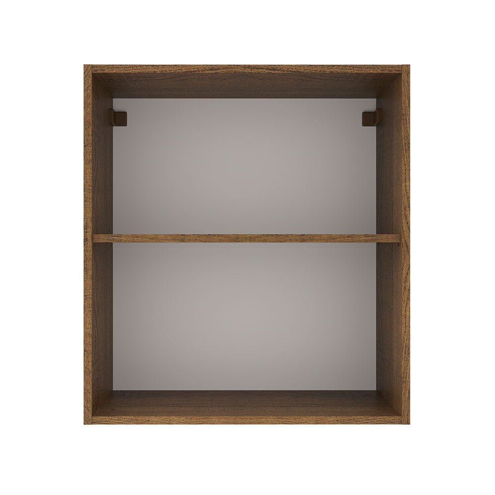 Mueble Superior de Cocina Agata Marron y Blanco 60x66cm con Dos Entrepaños y con Una Puerta - MUEBLES SUPERIORES DE COCINA | Bylmo