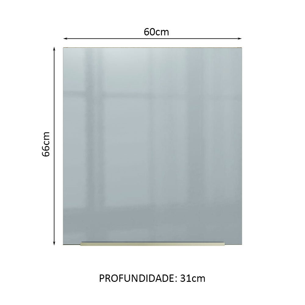 Mueble Superior de Cocina Lux Marron y Gris 60x66cm con Dos Entrepaños y con Una Puerta - MUEBLES SUPERIORES DE COCINA | Bylmo