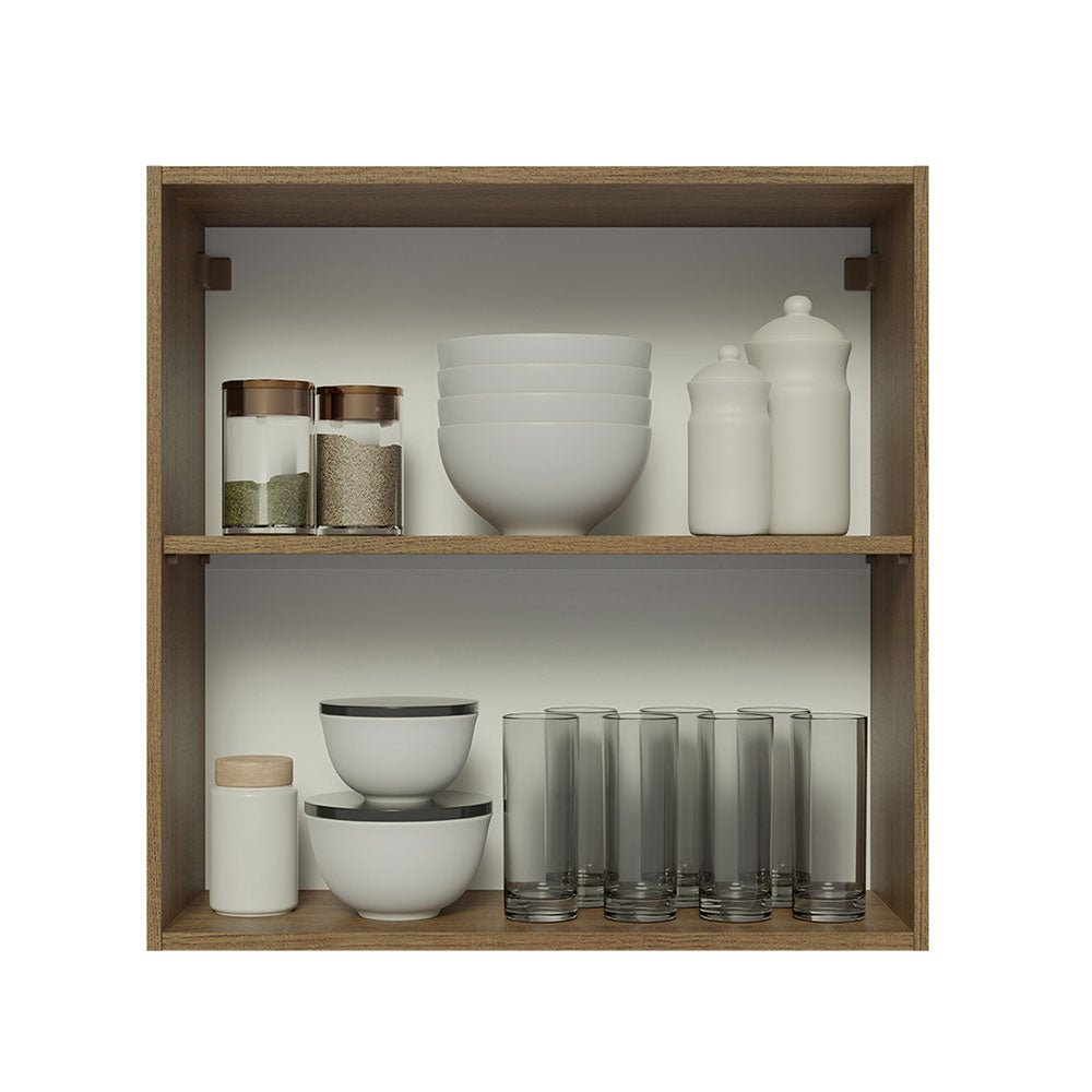 Mueble Superior de Cocina Glamy Marron 70x66cm con Dos Entrepaños y con Dos Puertas - MUEBLES SUPERIORES DE COCINA | Bylmo