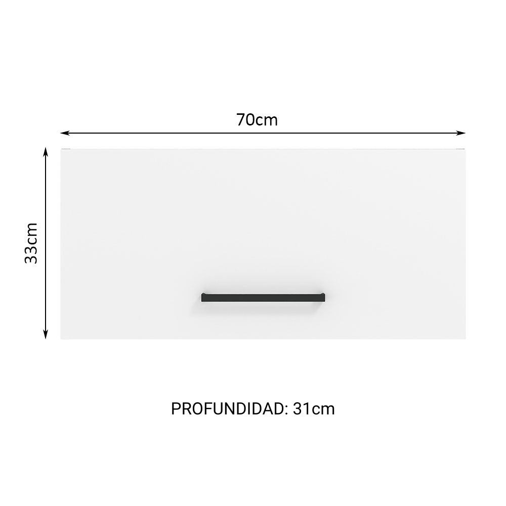 Mueble Superior de Cocina Agata Marron y Blanco 70x33cm con Un Entrepaño y con Una Puerta - MUEBLES SUPERIORES DE COCINA | Bylmo