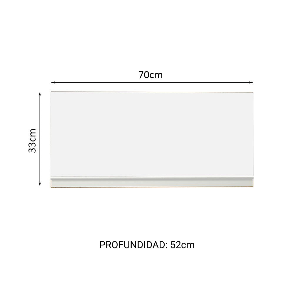 Mueble Superior de Cocina Glamy Marron y Blanco 70x33cm con Un Entrepaño y con Una Puerta - MUEBLES SUPERIORES DE COCINA | Bylmo