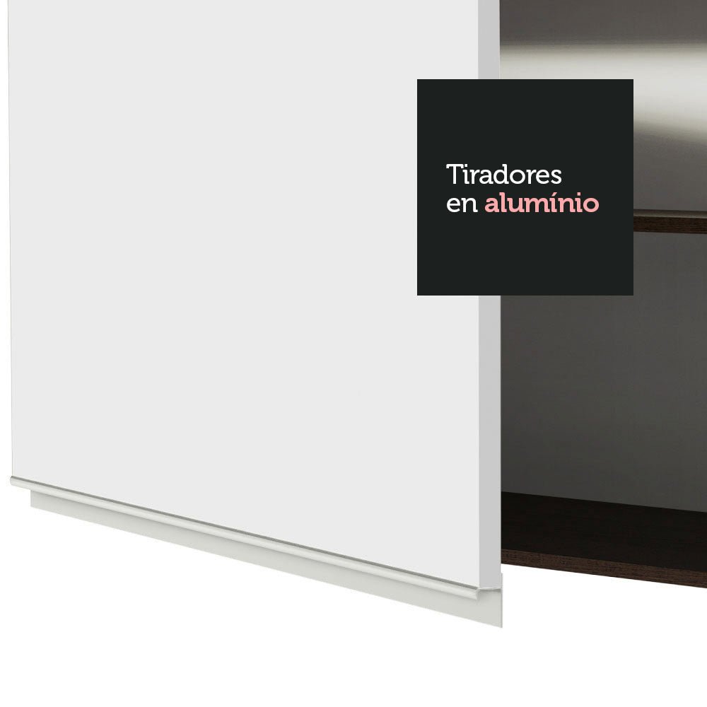 Mueble Superior de Cocina Glamy Marron y Blanco 94x66cm con Dos Entrepaños y con Una Puerta - MUEBLES SUPERIORES DE COCINA | Bylmo