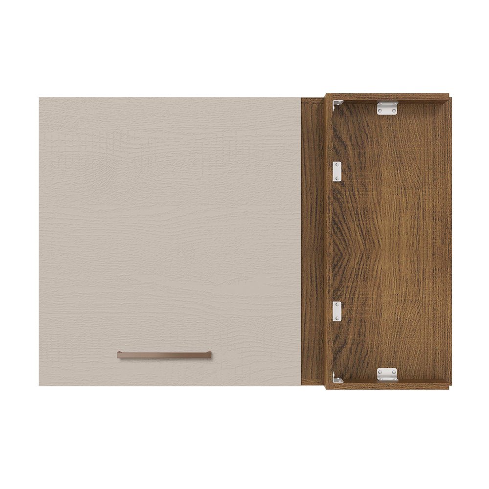 Mueble Superior de Cocina Agata Marron y Crema 94x66cm con Dos Entrepaños y con Una Puerta - MUEBLES SUPERIORES DE COCINA | Bylmo