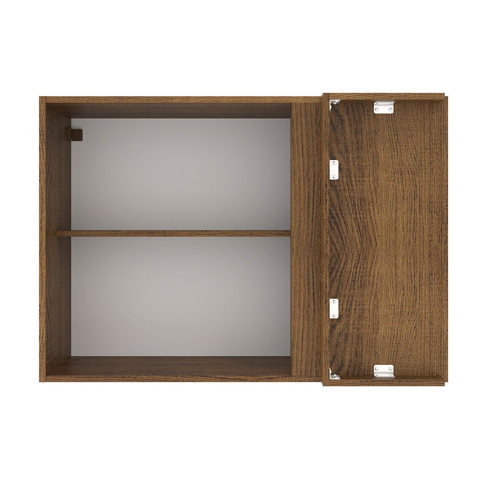 Mueble Superior de Cocina Agata Marron y Crema 94x66cm con Dos Entrepaños y con Una Puerta - MUEBLES SUPERIORES DE COCINA | Bylmo