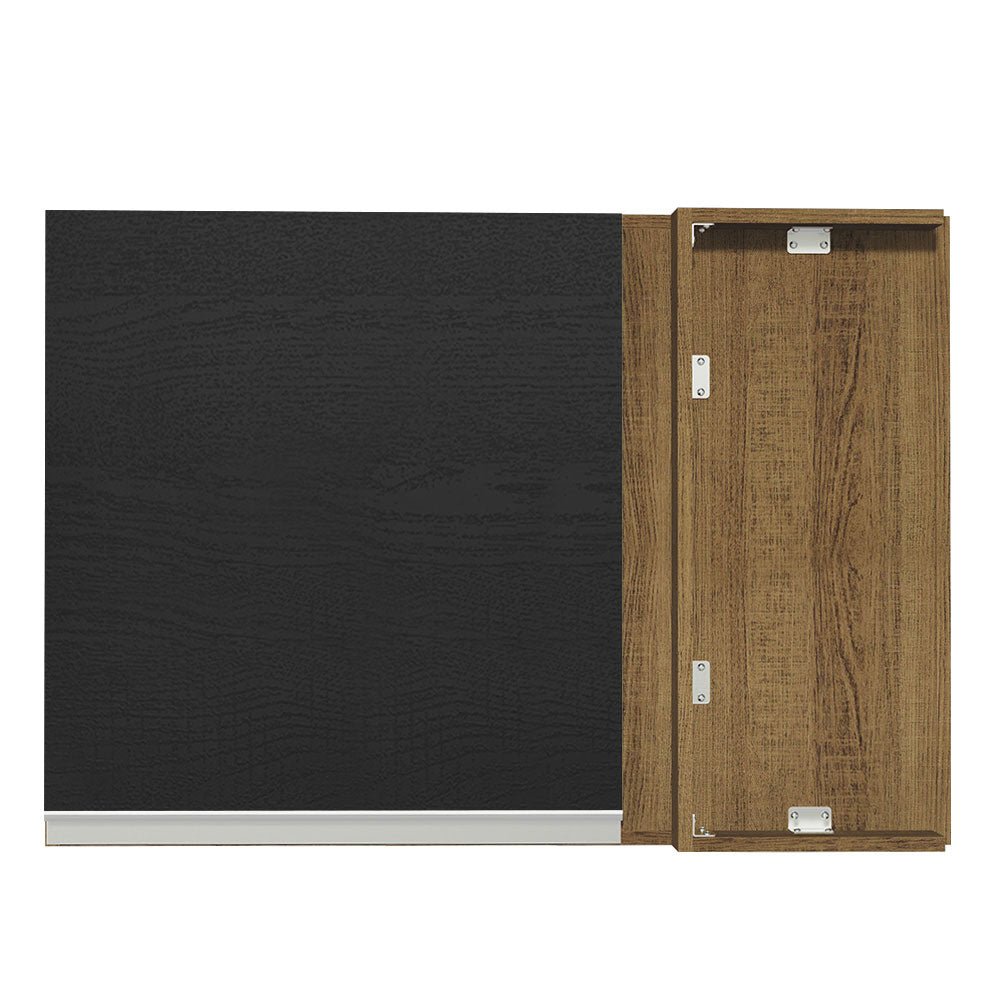 Mueble Superior de Cocina Glamy Marron y Negro 94x66cm con Dos Entrepaños y con Una Puerta - MUEBLES SUPERIORES DE COCINA | Bylmo