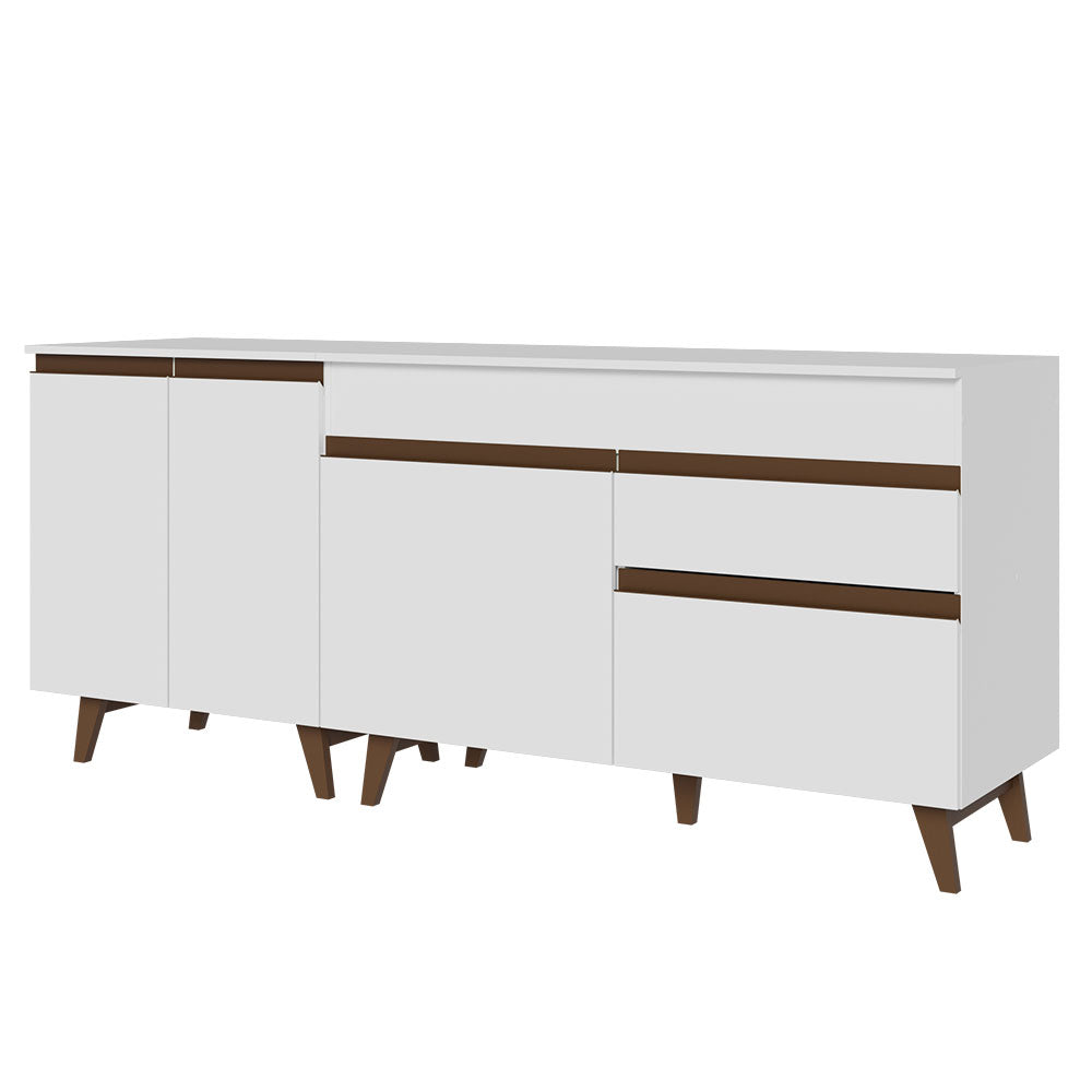 Set X 2 Muebles Inferiores de Cocina Reims Blanco 190x83cm con Mesón de Madera Aglomerada MPD y sin Estufa - MUEBLES INFERIORES DE COCINA | Bylmo