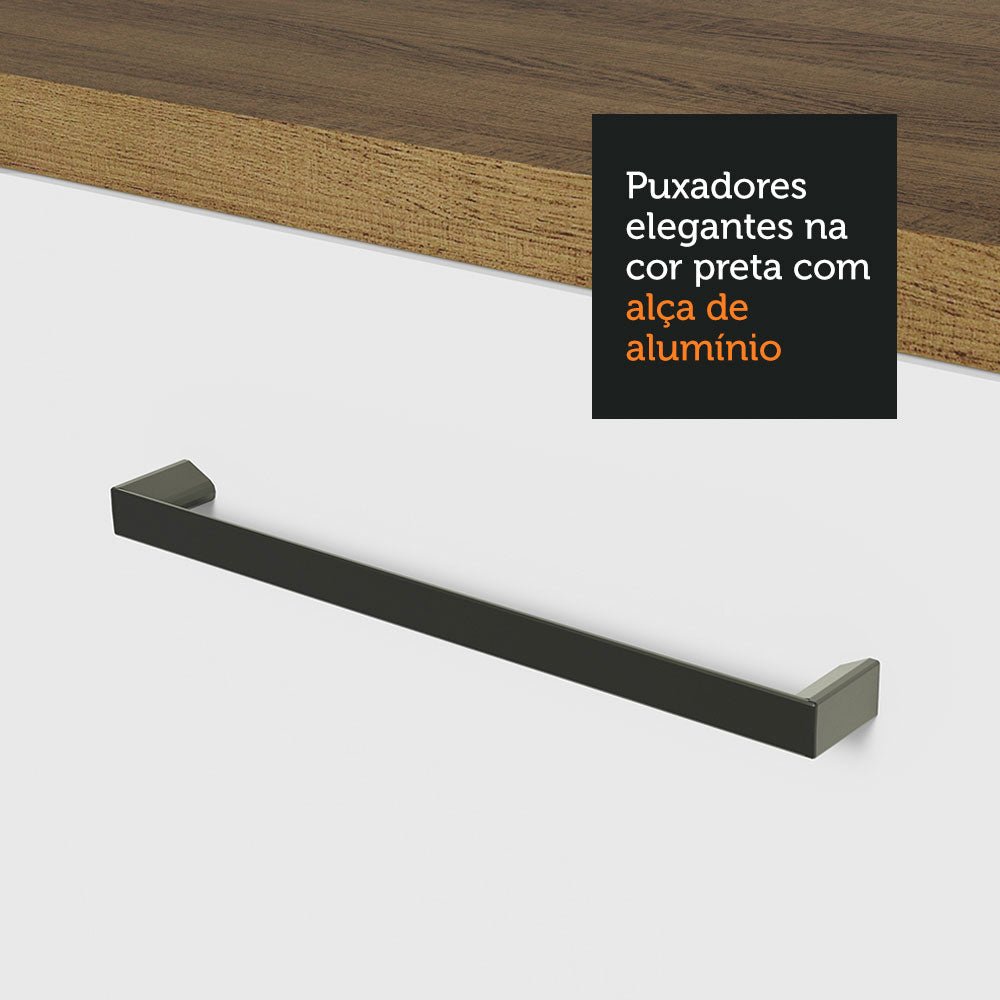 Cocina Integral Esquinero Modular Agata Marron y Blanco 399x225cm sin Mesón sin Estufa con Tres Cajones y con Veintitrés Entrepaños - COCINAS | Bylmo