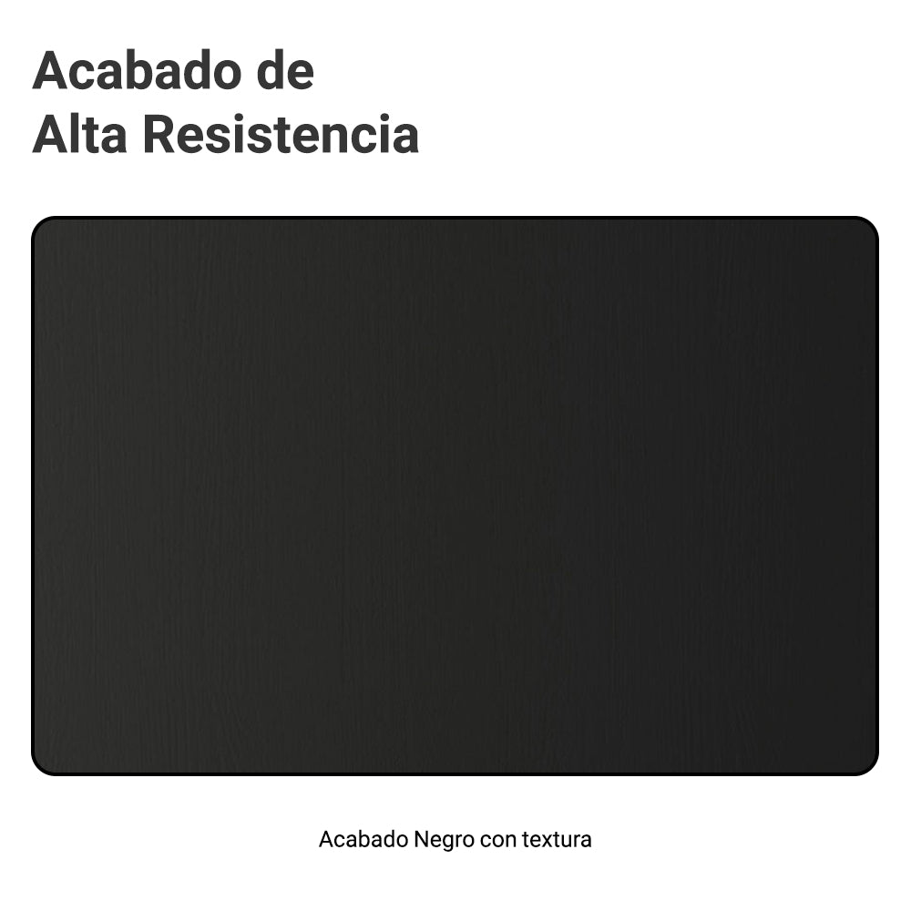 Cocina Integral Esquinero Modular Reims Negro 402x210cm con Mesón de Madera Aglomerada Mdp sin Estufa con Un Cajón y con Quince Entrepaños - COCINAS | Bylmo