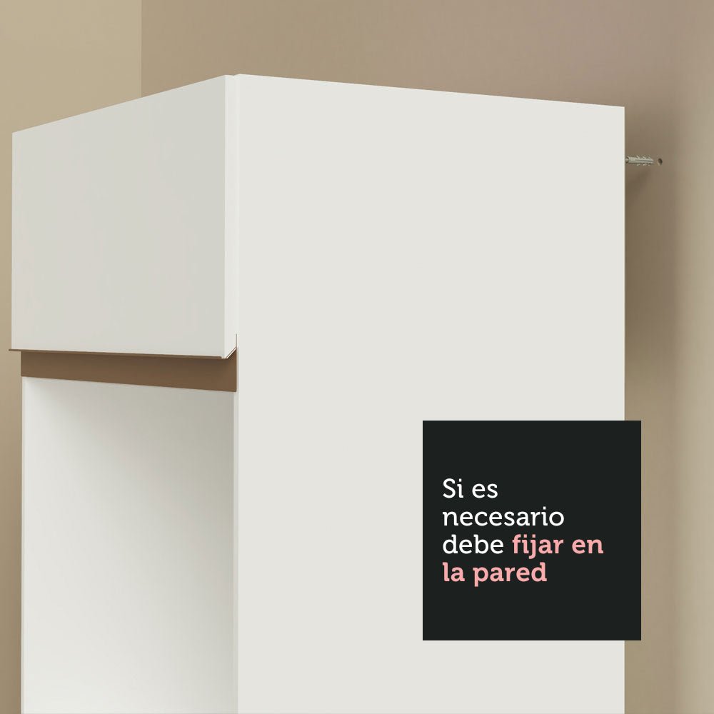 Cocina Integral Modular Reims Blanco 310x210cm con Mesón de Madera Aglomerada Mdp sin Estufa con Un Cajón y con Dieciocho Entrepaños - COCINAS | Bylmo