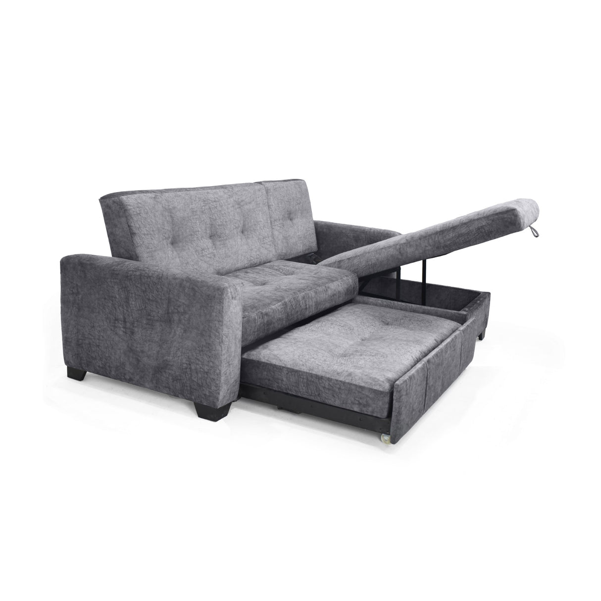 Sofá en L Atlas Gris 220x92cm De Tres Puestos Reclinable con Almacenamiento Izquierdo y con Apoya Brazos