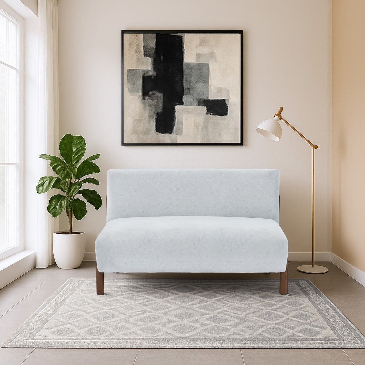 Sofá Dubi Plata 123x73cm De Dos Puestos y sin Apoya Brazos - SOFAS Y POLTRONAS | Bylmo