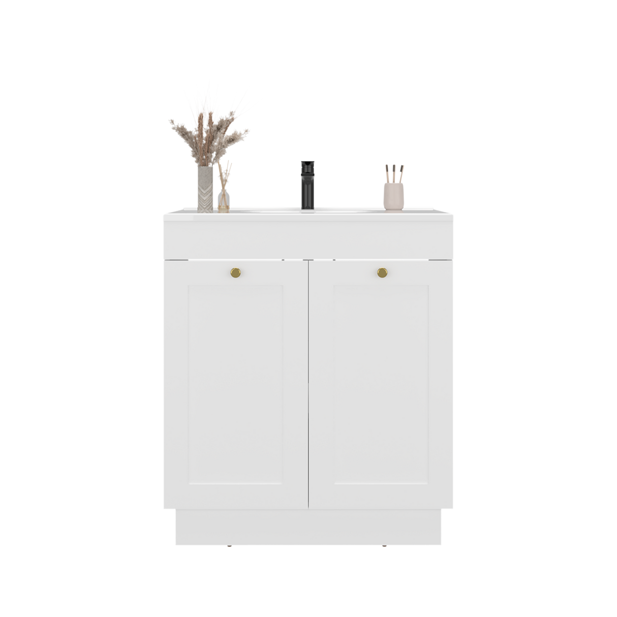 Mueble para Lavamanos Baluarte Blanco 76.2x86.3cm Individual con Lavamanos Empotrado y con Dos Puertas - MUEBLES PARA LAVAMANOS | Bylmo