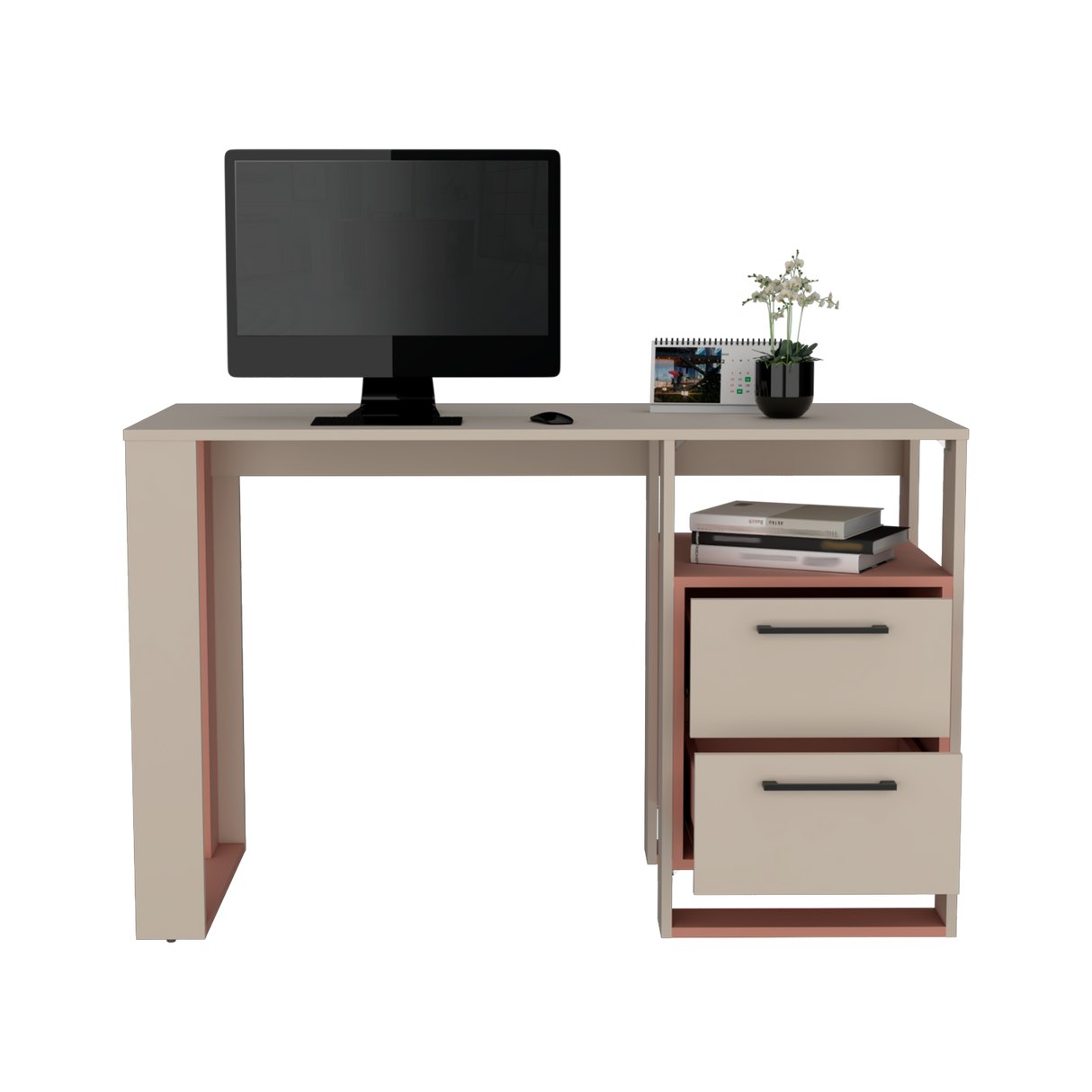 Escritorio Verlot Arupo Y Capri 120x75cm con Dos Cajones y con Archivador - ESCRITORIOS | Bylmo