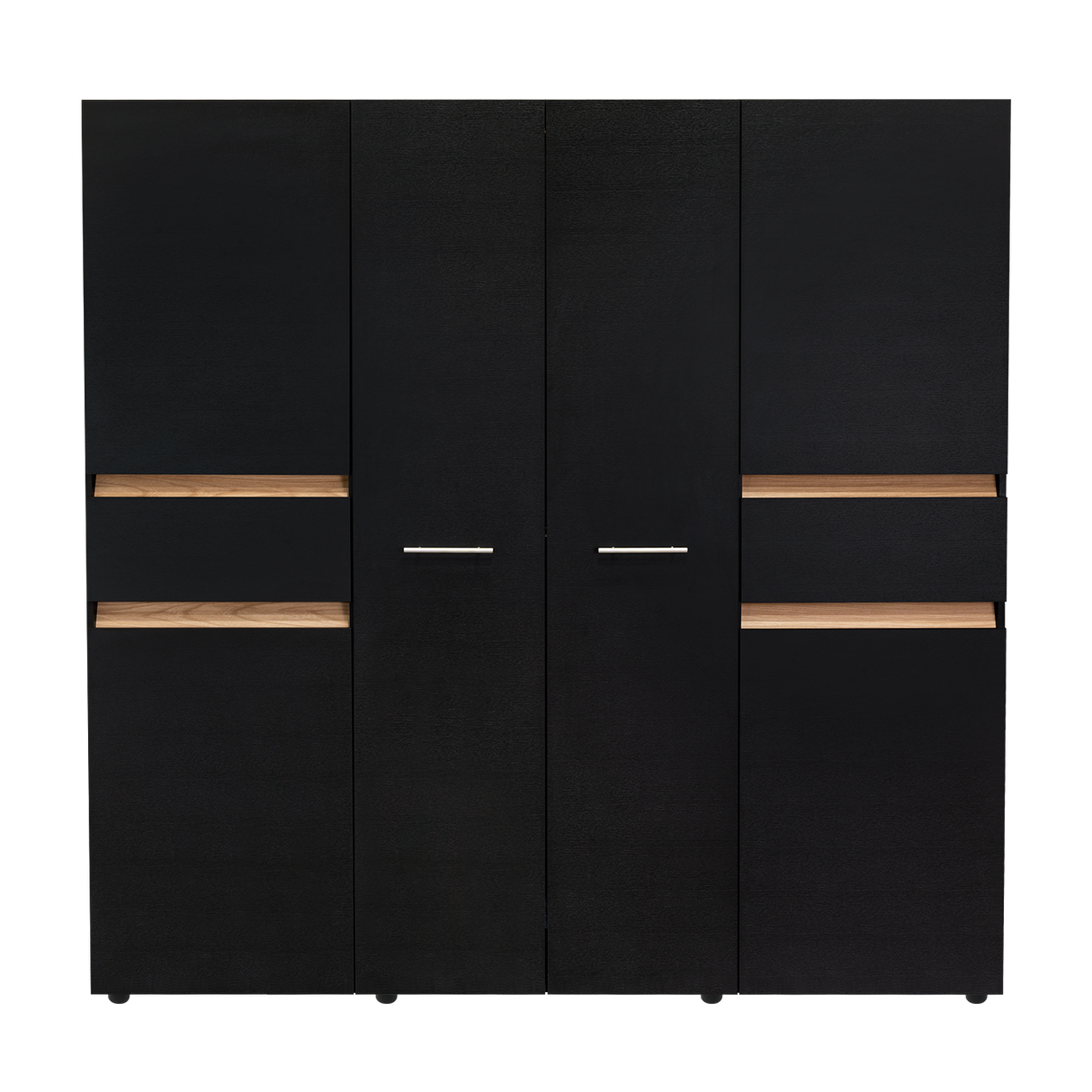 Closet Berino Wengue Y Fresno Europeo 200x200cm con Dos Cajones y con Seis Puertas - CLOSETS | Bylmo