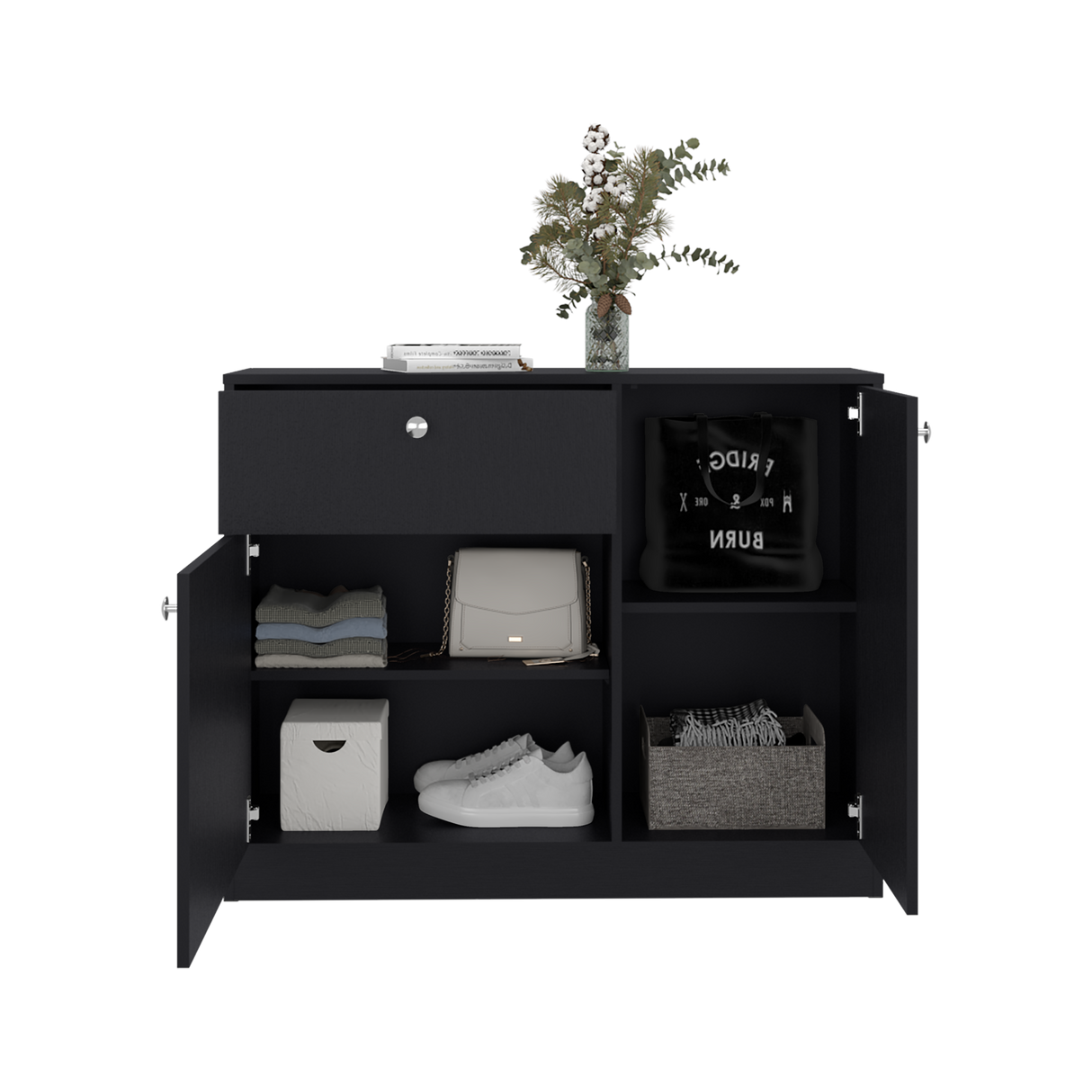 Cómoda Praga Wengue 100x80cm de Dos Hileras con Un Cajón - CAJONERAS Y COMODAS | Bylmo
