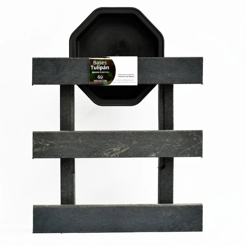 Base para Materas Exterior Tulipán Negro 28x5cm Cuadrado Apto Para Intemperie - BASES PARA MATERAS DE EXTERIOR | Bylmo