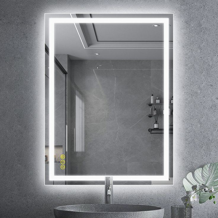 Espejo de Pared Napoles Natural 60x100cm Rectangular Sin Marco y con Iluminación - ESPEJOS DE PARED | Bylmo