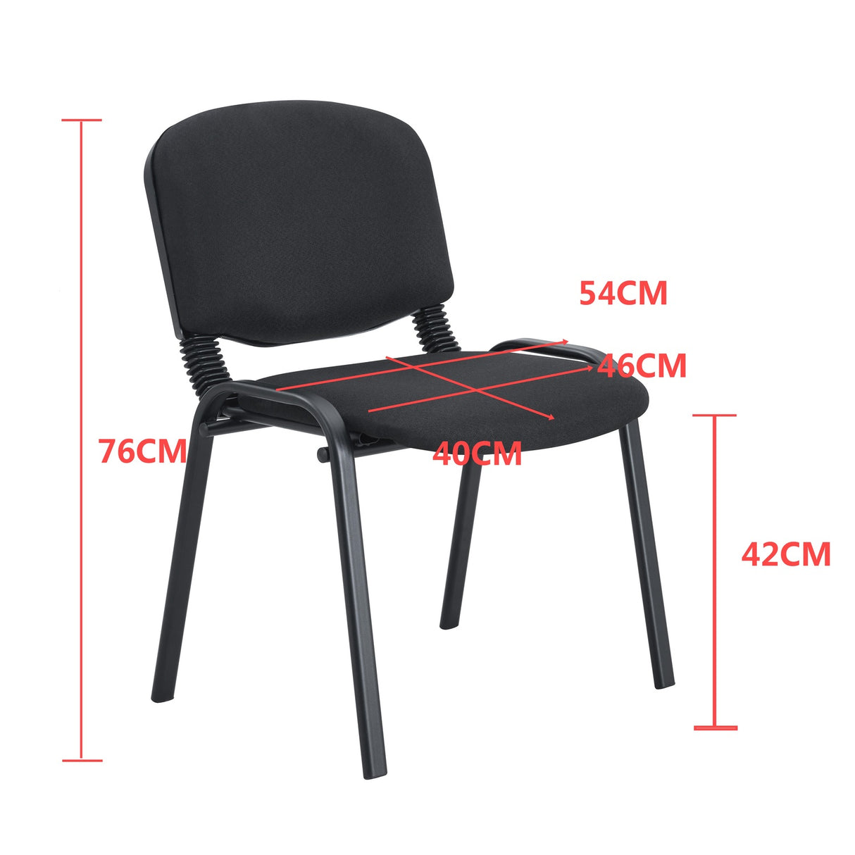 Set X 5 Sillas Interlocutoras BM 1122 Negro 54x77cm con Espaldar y sin Reposapies - SILLAS Y BUTACOS | Bylmo