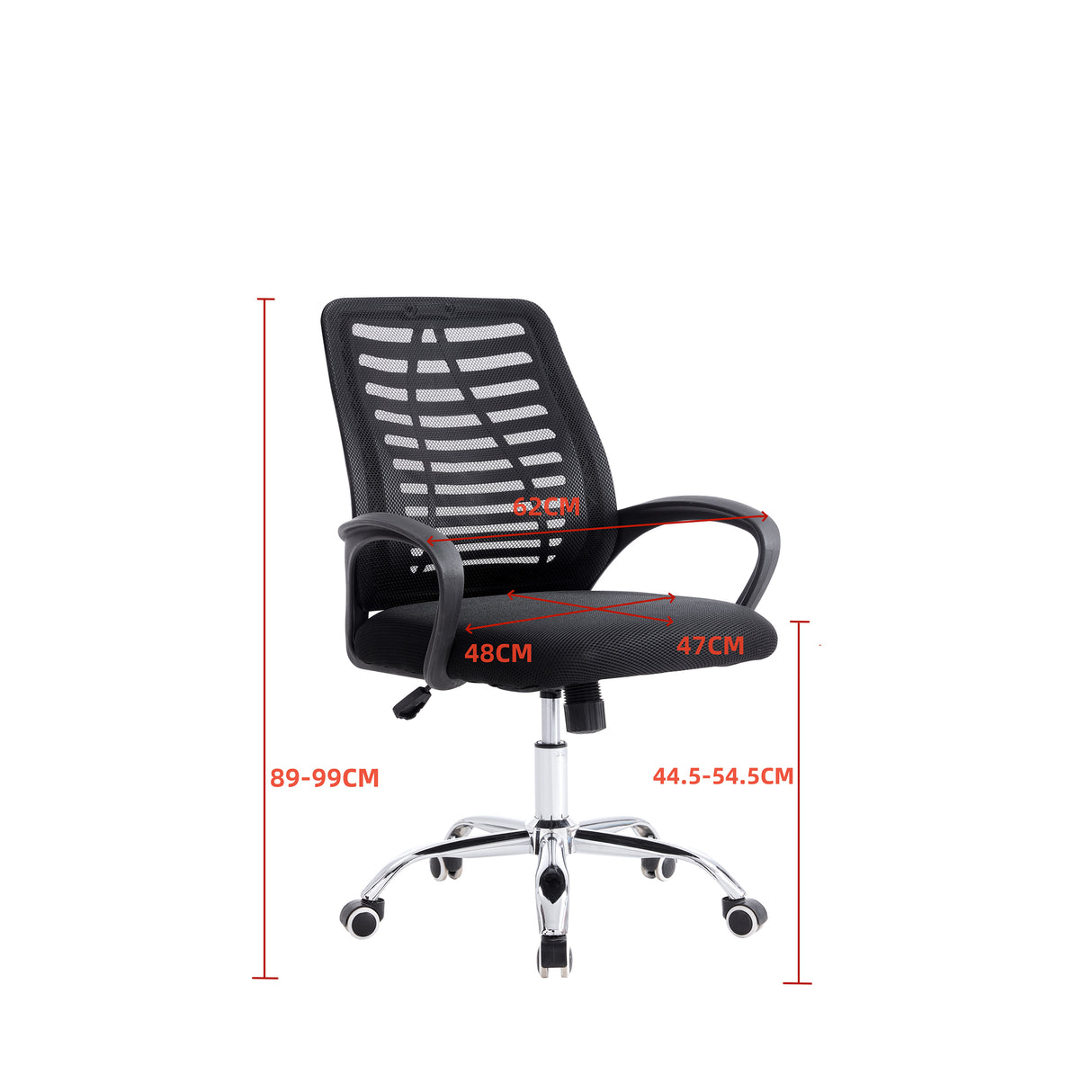 Silla de Oficina Liz Negro 61x99cm con Apoyabrazos - SILLAS DE OFICINA | Bylmo